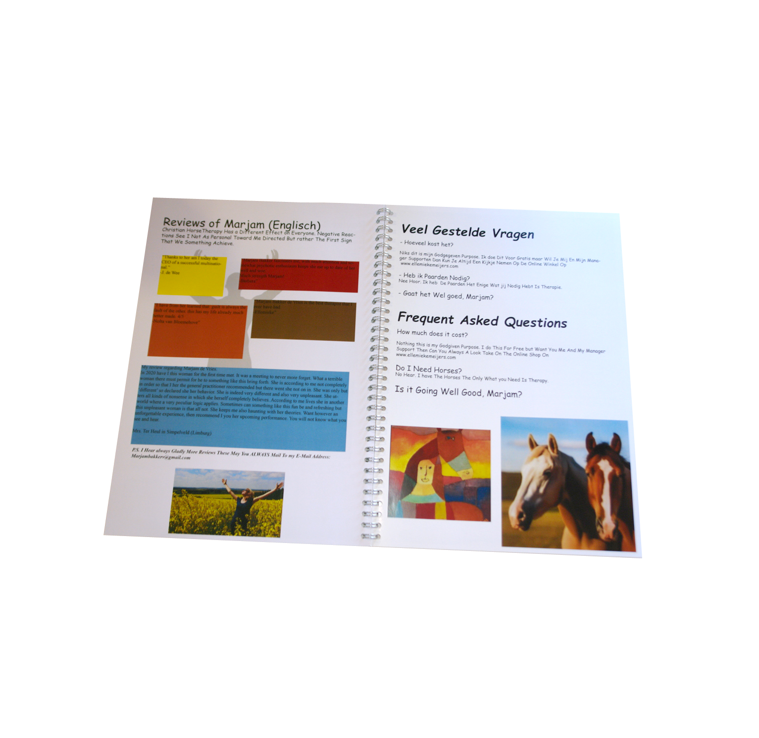 Marjam Bakker de Vries CHRISTIAN HORSETHERAPY brochure
